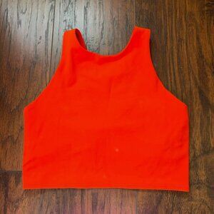 ATHLETA Conscious Crop Bra Tank Powervita Buttery Soft Orange Gym Size Small